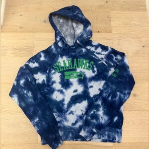 NFL Seahawks Team Apparel Blue and White Women Hoodie Size Medium